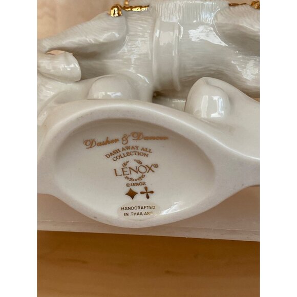 Lenox Dash Away All Reindeer – Dasher & Dancer – 24K Gold Porcelain MINT - Picture 9 of 9
